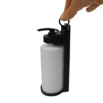Dispenser Nenya - con supporto murale - 6,5 x 7,1 x 18,2 cm - 300 ml - ABS - nero - Medial International - immagine 4