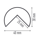 Profilo paracolpi C25R - magnetico - per superfici angolari - forma arrotondata - giallo/nero - 1 m - Durable - immagine 4