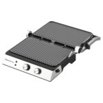 Tostiera piatta elettrica TOSTONE PLUS - 41 x 25 x 7,5 cm - 600 W - nero/argento - Melchioni family - immagine 3