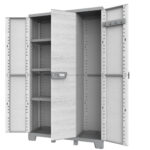 Armadio CAB102A sequoia - 3 ante - 102 x 39 x 172 cm - plastica - grigio - Terry - immagine 2