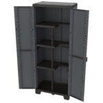 Armadio CAB2680 ardesia - 2 ante - 68 x 39 x 172 cm - plastica - nero - Terry - immagine 3