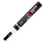 Marcatore a base d'acqua Uni Posca PC5MBR - punta brush 1.0 - 4.0mm - bianco  - Uni Mitsubishi - immagine 2