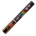 Marcatore a base d'acqua Uni Posca PC5MBR - punta brush 1.0 - 4.0mm - marrone  - Uni Mitsubishi - immagine 2