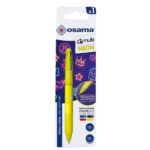 Penna a sfera 4 Multi Chrome - punta 1,00 mm - 4 colori - giallo neon  - Osama - immagine 2