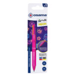 Penna a sfera 4 Multi Chrome - punta 1,00 mm - 4 colori - fucsia neon  - Osama - immagine 2