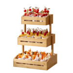 Espositore buffet - 3 piani - bamboo naturale - H 41cm - Leone - immagine 2