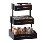 Espositore buffet - 3 piani - bamboo nero - H 41cm - Leone - immagine 2