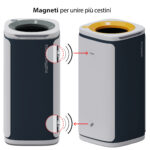 Cestino gettacarte Wastee - per raccolta differenziata - 60 L - Grigio - Kobra - immagine 3