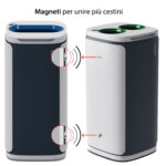 Cestino gettacarte Wastee - per raccolta differenziata - 60 L - Verde/vetro - Kobra - immagine 3