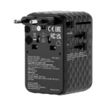 Adattatore - da viaggio universale - GaN III - con cavo USB-C retrattile - Nero - Verbatim - immagine 2