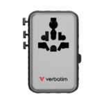 Adattatore - da viaggio universale - GaN III - con cavo USB-C retrattile - Nero - Verbatim - immagine 4