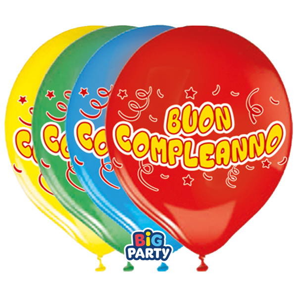 MD_104195 Palloncino - diametro 30 cm - lattice - Buon compleanno - conf. 8 pezzi - immagine 1