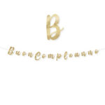 Festone Buon compleanno - in cartoncino - oro - Big Party