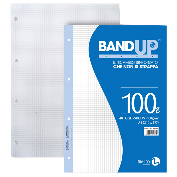 MD_104227 Ricambi BandUP forati rinforzati - A4 - 4mm - 100gr - BM - conf. 40 pezzi - immagine 1