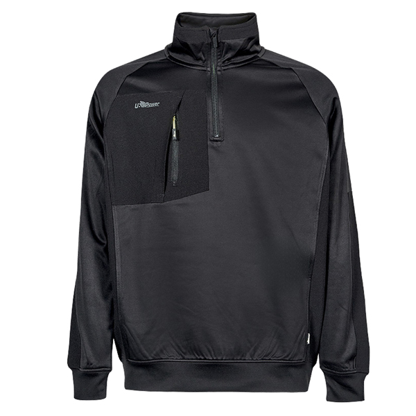 MD_104430 Felpa mezza zip Leeds - taglia XXL - nero - U-Power - immagine 1