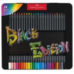 Matite colorate triangolare Black Edition - colori assortiti - Faber-Castell - conf.24 pezzi