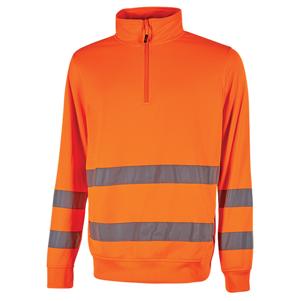 MD_104560 Felpa alta visibilità Felis - mezza zip - taglia M - arancio fluo - U-Power - immagine 1