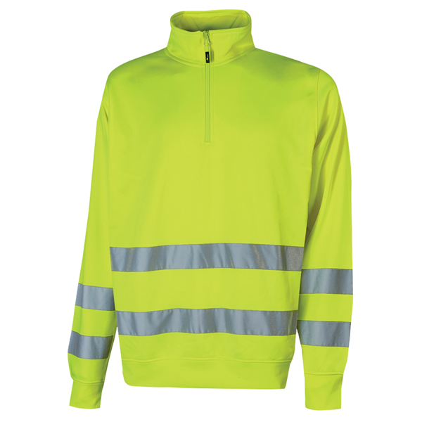 MD_104564 Felpa alta visibilità Felis - mezza zip - taglia M - giallo fluo - U-Power - immagine 1