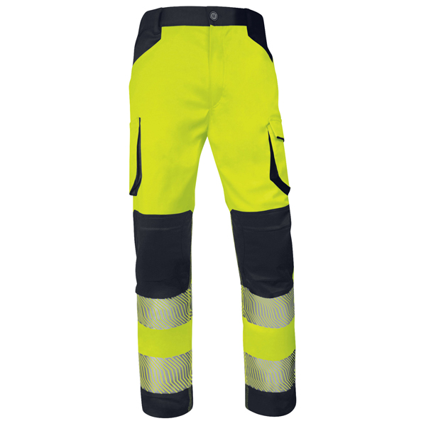 MD_104598 Pantalone multitasche alta visibilità M2PA3S - taglia L - giallo fluo - Deltaplus - immagine 1