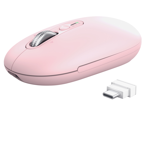 MD_104662 Mouse - ultrasottile - wireless - ricaricabile - rosa - Trust - immagine 1