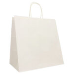 Shopper Twisted XLarge - maniglie cordino ritorto - 32 x 23 x 35 cm - carta kraft - bianco - Mainetti Bags - conf. 25 pezzi