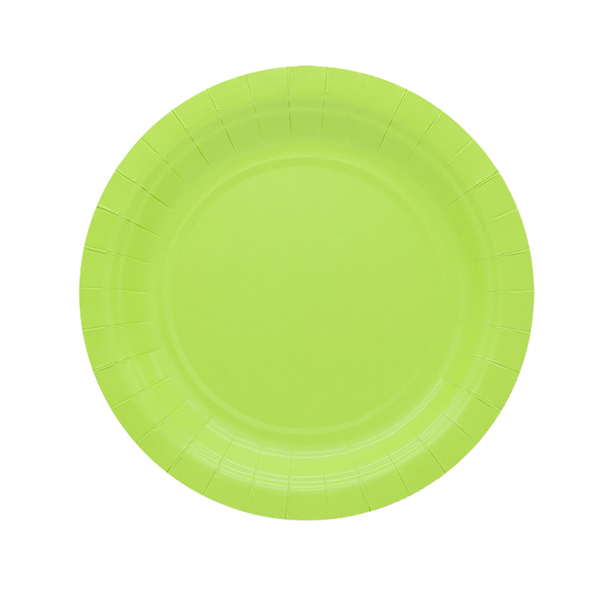 MD_104733 Piatti piani Ecocolor - Ø18cm - biodegradabile - verde mela - Big Party - conf. 25 pezzi - immagine 1