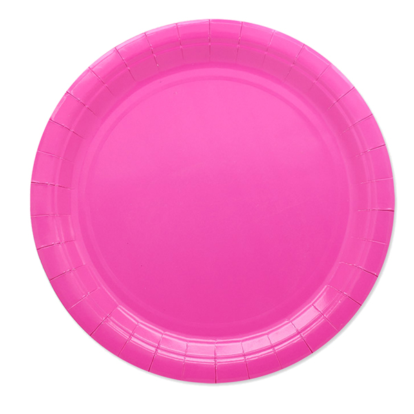 MD_104742 Piatti piani Ecocolor - Ø24cm - biodegradabile - fucsia - Big Party - conf. 25 pezzi - immagine 1