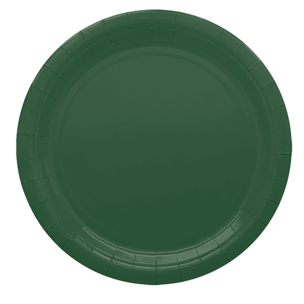 MD_104744 Piatti piani Ecocolor - Ø24cm - biodegradabile - verde bosco - Big Party - conf. 25 pezzi - immagine 1
