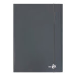 Cartella 3 lembi con elastico - A4 - dorso piatto - grigio scuro - BM