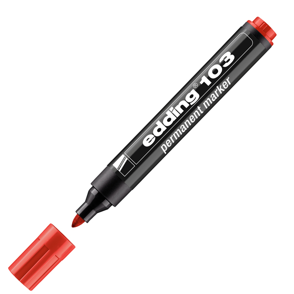 MD_104859 Marcatore permanente 103 - punta conica - da 1,5 a 3 mm - rosso - Edding - immagine 1