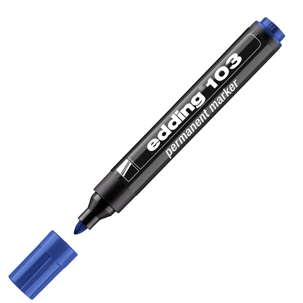 MD_104860 Marcatore permanente 103 - punta conica - da 1,5 a 3 mm - blu - Edding - immagine 1