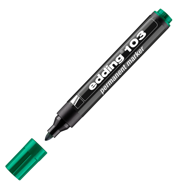 MD_104861 Marcatore permanente 103 - punta conica - da 1,5 a 3 mm - verde - Edding - immagine 1
