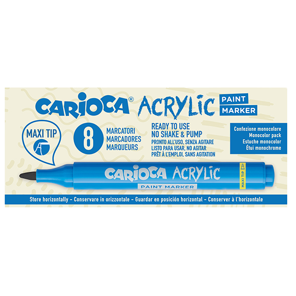 MD_104880 Marcatore Paint Marker acrilico - punta maxi - rosso - Carioca - conf. 8 pezzi - immagine 1