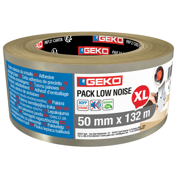 MD_104897 Nastro adesivo - 5 cm x 132 m - PP - silenzioso - trasparente - Geko - immagine 1