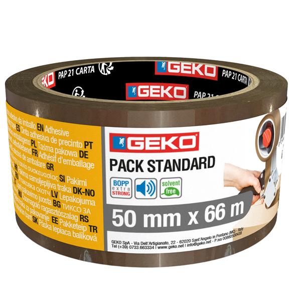 MD_104900 Nastro adesivo - 5 cm x 66 m - PLP - standard - avana - Geko - immagine 1
