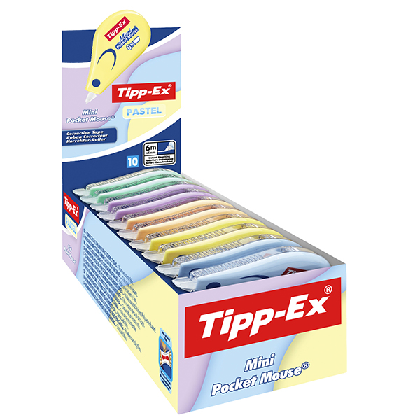 MD_104908 Correttore Mini Pocket mouse Pastel - Tipp-Ex - expo 10 pezzi - immagine 1
