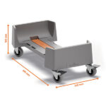 Carrello rettangolare per bidoni DURABIN da 60L - 4 ruote - 24 × 16,5 × 49,5 cm - rPP - Durable