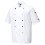Giacca cuoco Kent - maniche corte - taglia M - bianco - Portwest