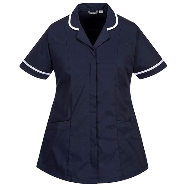 MD_105135 Camice da donna - maniche corte - elasticizzato - taglia S - blu navy - Portwest - immagine 1