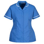 Camice da donna - maniche corte - elasticizzato - taglia M - azzurro - Portwest