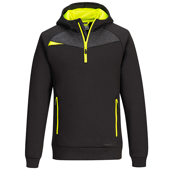 MD_105167 Felpa DX467 a mezza zip - con cappuccio - taglia M - nero - Portwest - immagine 1