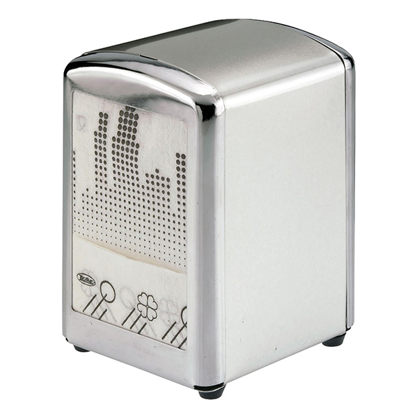MD_105271 Dispenser tovaglioli da bar - 10x9x13 cm - argento - Leone - immagine 1
