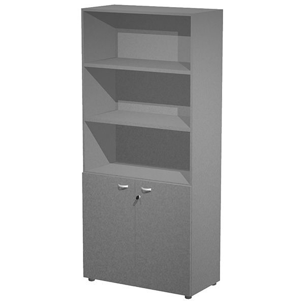 MD_105377 Armadio modulare - a 2 ante basse - 90 x 45,8 x 200 cm - antracite - immagine 1