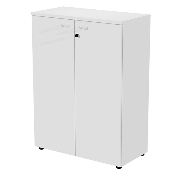 MD_105386 Armadio modulare - a 2 ante medio - 90 x 44 x 123 cm - bianco - immagine 1