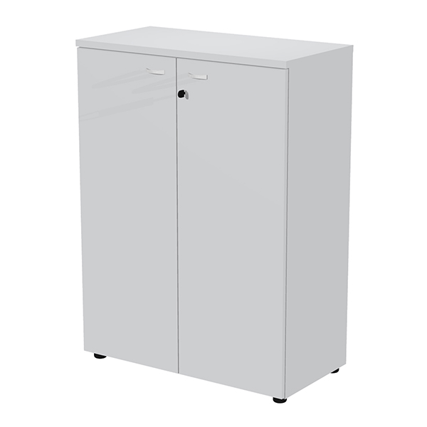 MD_105389 Armadio modulare - a 2 ante medio - 90 x 44 x 123 cm - grigio - immagine 1
