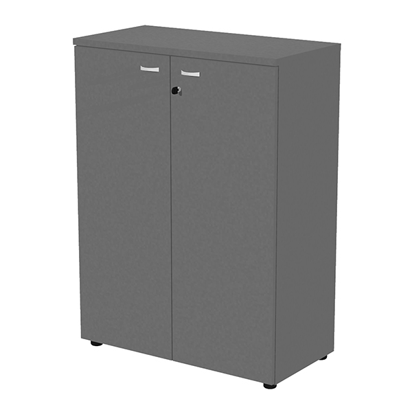 MD_105390 Armadio modulare - a 2 ante medio - 90 x 44 x 123 cm - antracite - immagine 1