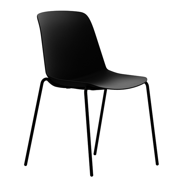 MD_105439 Seduta attesa Luna - 4 gambe - nero - Unisit - immagine 1