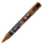 Marcatore a base d'acqua Uni Posca PC5MBR - punta brush 1.0 - 4.0mm - marrone  - Uni Mitsubishi