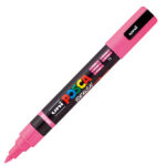 Marcatore a base d'acqua Uni Posca PC5MBR - punta brush 1.0 - 4.0mm - rosa - Uni Mitsubishi