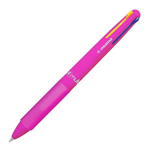 MD_105484 Penna a sfera 4 Multi Chrome - punta 1,00 mm - 4 colori - fucsia neon - Osama - immagine 1